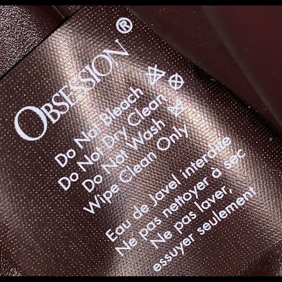 Calvin Klein Obsession Bronze Brown Round Zippered Makeup Travel Bag 100% Nylon - Picture 7 of 10